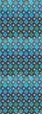 Raster illüstrasyonu. Şirin çiçekli eskiz deseni ve mavi ve gri renkli yapraklar, suluboya çiçek deseni, duvar kağıdı, kart veya kumaş için fayanslı.