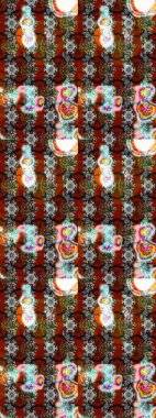 Çiçek ve yapraklı karalama şeklinde Raster çiçek deseni. Raster illüstrasyonu. Gri ve kahverengi renkte bahar çiçekleri.