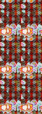 Kumaş, tekstil, duvar kağıdı baskısı için. Eski usul. Raster illüstrasyonu. Tomurcukları papatya çiçekleri olan sevimli bir çiçek deseni. Miles Fleur, süslü püslü bir süs. Taslak arkaplan.