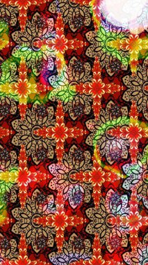 Chichi 'nin kumaş kalıbını çiz. Çiçek deseni. Raster illüstrasyonu. Renkli Bahar Teması eskiz kalıbı. Düz Çiçek Elementleri Tasarımı.