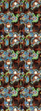 Fantezi çiçekli eskiz deseni, doğal duvar kağıdı, çiçek desenli kıvrım çizimi. Paisley el çizimi elementler. Ev dekoru.