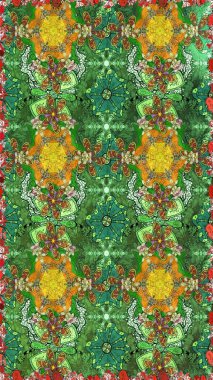 Karşılama ya da düğün geçmişi olarak kullanılabilir. Yeşil ve kahverengi lale çiçekleriyle Raster eskiz deseni. Doğal kozmetik ürünleri, parfüm, çiçekçi dükkanı için bahar ihalesi tasarımı. Paket kağıdı için en iyisi..