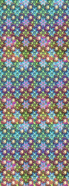 Raster illüstrasyonundaki çiçek desenli çizim. Mavi ve kahverengi renkte çiçekler.