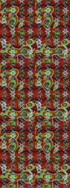 Ağaç dallı bahar çiçekleri ile desen, kırmızı ve kahverengi renkler ile çiçek silueti. Raster deseni.