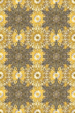Barok tarzında kusursuz bir doğulu süsü. Bej, kahverengi ve sarı renklerde geleneksel, klasik, kusursuz desenler..