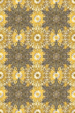 Barok tarzında kusursuz bir doğulu süsü. Bej, kahverengi ve sarı renklerde geleneksel, klasik, kusursuz desenler..