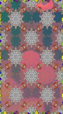 Pembe ve gri renklerde. Raster illüstrasyonu. Anti-stres için Raster soyut şablon sayfası.