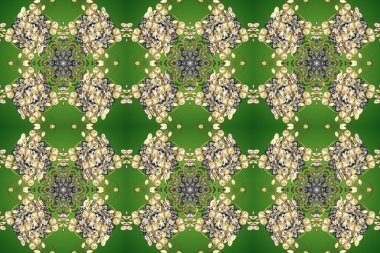 Geleneksel oryantasyon süsü. Klasik klasik klasik arka plan. Kusursuz klasik raster altın desenli. Altın desenli yeşil, bej ve nötr altın elementlerle.
