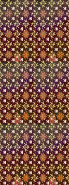 Çiçekli çiçek deseni, suluboya. Kahverengi renkli çiçekler. Renkli Bahar Teması eskiz kalıbı. Düz Çiçek Elementleri Tasarımı. Raster illüstrasyonu.