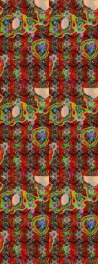 Şirin çiçek elementleri. Raster illüstrasyonu. Taslak desenli, modaya uygun kumaş deseni. Renkli Bahar Teması eskiz kalıbı. Düz Çiçek Elementleri Tasarımı.