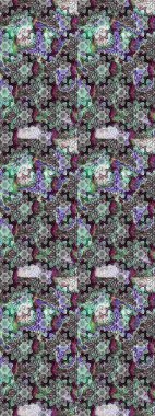 Şirin çiçek elementleri. Taslak desenli, modaya uygun kumaş deseni. Düz Çiçek Elementleri Tasarımı. Raster illüstrasyonu. Renkli Bahar Teması çizim şablonu.