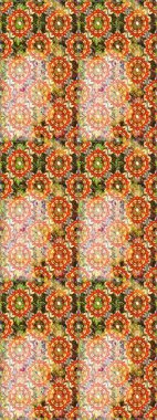 Kahverengi ve turuncu renklerde altın desenli altın elementler. Kusursuz damaske klasik altın desen. Raster illüstrasyonu. Tekrarlayan ögelerle soyut arkaplan Raster.