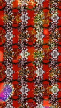 Elle boyanmış suluboya resim çizimleri, çiçekler ve bitkiler. Kahverengi ve kırmızı renkte çiçekler.