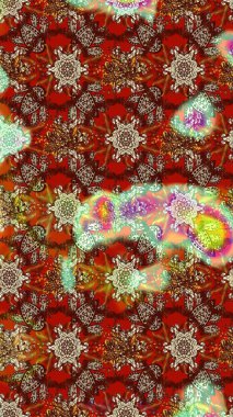 Raster illüstrasyonu. Eskiz geçmişi. Kumaş, tekstil, duvar kağıdı baskısı için. Tomurcukları çiçek olan sevimli bir çiçek deseni. Eski usul. Raster..