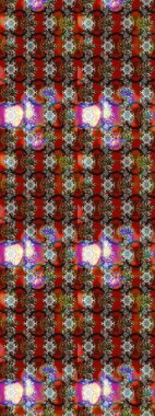 Kahverengi ve kırmızı renklerde yaprakları olan yabani çiçekler. Suluboya, elle çizilmiş. Raster illüstrasyonu. Taslak arkaplan deseni.