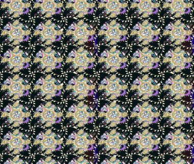 Kabile sanatı boho baskısı, klasik çiçek arkaplanı. Soyut etnik raster çizim kalıbı. Arkaplan dokusu, duvar kağıdı, gri renkli çiçek teması.