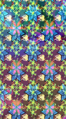 Robot resim. Raster illüstrasyonu. Küçük çiçekte sevimli çiçek deseni var..