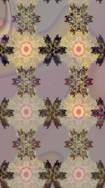 Raster pattern. Gentle, summer floral on gray and beige colors. Cute Floral pattern in the small flower. Raster illustration.