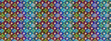 Düz Çiçek Elementleri Tasarım Raster illüstrasyonu. Mavi ve mor renkli çiçekler. Çiçek desenli eskiz. Renkli Bahar Teması çizim şablonu.