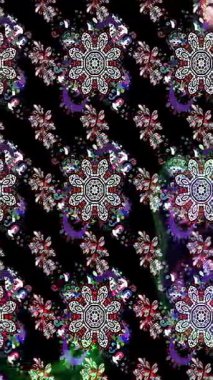 Renkli unsurlarla hareketli arka plan görüntüleri. Çiçekler. Eski model. Bayrak tarzı. Video kaydı. Şablon. Döngü. Kusursuz.. 