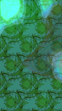 Botanik çizim kalıbı. Raster deseni. Suluboya etkisi. Organik elementler.