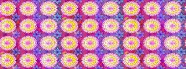 Raster illüstrasyonu. Küçük çiçekteki sevimli çiçek deseni. Soyut çiçek çizim kalıbı arka planı. Tarafsız ve mor renklerde. Raster deseni.