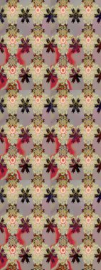 Üzerinde bej ve gri renkte karalamalar olan çiçek desenleri çiz. Raster illüstrasyonu.