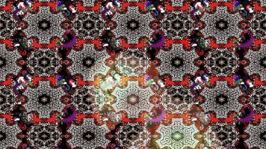 Asya tekstil tarzında. Siyah ve nötr renklerde çiçekler. Çiçek desenli çizim. Raster illüstrasyonu. Raster illüstrasyonu.