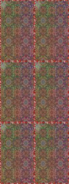 Parmak izi, kumaş, duvar kâğıdı, tekstil için raster dokusu. İşlemeli çiçekli, dikişsiz desen. Renkli grunge soyut arkaplanı colokahverengi ve bej çiçeklerle zenginleştirir.