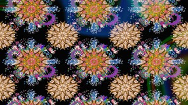 Raster illüstrasyonu. Siyah renkli çiçekler. Çizim çiçek deseni duvar kağıdı için kullanılabilir.