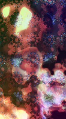 Düz Çiçek Elementleri Tasarımı. Renkli Yaz Temalı eskiz kalıbı. Kahverengi renkli çiçekler. Raster illüstrasyonunda çiçek deseni çizimi.