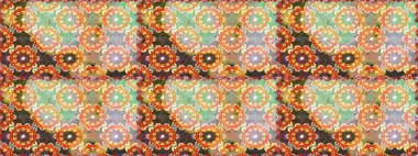 Raster illüstrasyonu. Dekoratif simetri arabesk. Kusursuz ortaçağ çiçek deseni. Doğum günü kartı, davetiye ya da afiş için iyidir. Tarafsız ve bej renklerde altın.