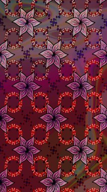 Düz Çiçek Elementleri Tasarımı. Raster illüstrasyonu. Chichi 'nin kumaş kalıbını çiz. Çiçek deseni. Renkli Bahar Teması çizim şablonu.