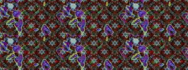 Elle boyanmış suluboya resim çizimleri, çiçekler ve bitkiler. Kahverengi ve gri renkte çiçekler.