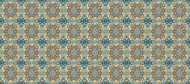 Mavi, bej ve altın elementli nötr renklerde pürüzsüz desen. Şam tasarım için kusursuz desen.