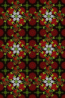 Küçük çiçekteki sevimli çiçek deseni. Kırmızı ve gri renkte çiçekler.