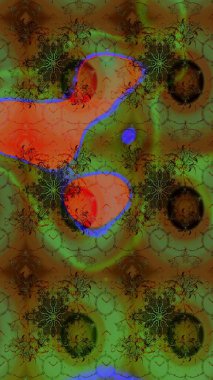 Hediye ambalaj kağıdı, tebrik kartları, posterler ve pankart tasarımı. Raster düz çiçek çizim deseni. Yeşil renkte çiçekler.