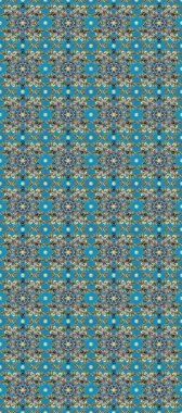 İslam tasarımı. Çiçek kiremitleri. Kusursuz desenli oryantal süs. Altın desenli mavi, gri ve nötr renklerde altın elementler. Raster altın tekstil baskısı.