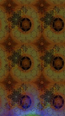 Kahverengi renklerde bahar çiçekleri. Yaprak ve çiçeklerin suluboya resimleri, kahverengi renklerdeki çizimler. Raster illüstrasyonu.