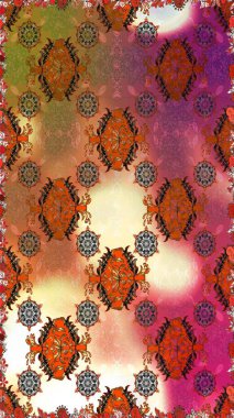 Klasik çiçek tasarımı elementleri. Kahverengi ve bej renkli kıvırcık çiçekler kahverengi ve bej renklerde. Raster illüstrasyonu.