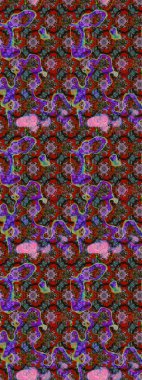 Çiçekli karalama şeklinde Raster çiçek deseni. Nazik, narin çiçek arkaplanı. Kırmızı ve kahverengi renkte çiçekler.