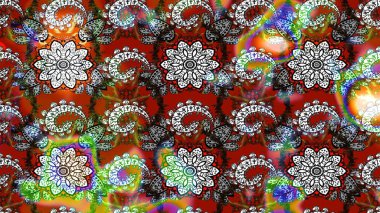 Çizim çiçek deseni duvar kâğıdı olarak kullanılabilir. Raster illüstrasyonu. Gri ve kahverengi renkte çiçekler.