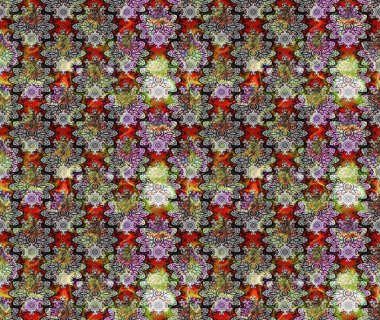 El çizimi çiçek çizimi deseni (fayans). Tekstil için suluboya eskiz deseni. Şirin çiçekli, desenli, gri renkli çizim deseni.