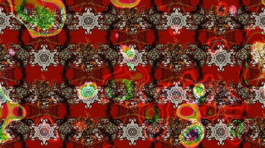 Raster illüstrasyonu. Güzel kumaş deseni. Bahar çiçekli güzel bir çiçek deseni..