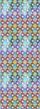 Kabile sanatı boho baskısı, klasik çiçek arkaplanı. Arkaplan dokusu, duvar kağıdı, çiçek teması, tarafsız ve mavi renkler. Soyut etnik raster çizim kalıbı.