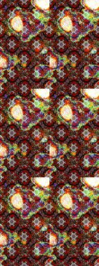 Çiçekli karalama şeklinde Raster çiçek deseni. Yumuşak, bahar çiçekli arka plan. Kahverengi ve kırmızı renkte çiçekler.