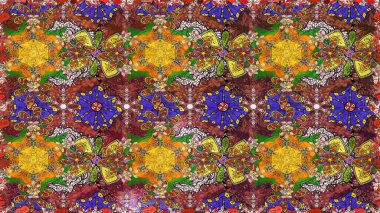 Raster illüstrasyonu. Robot resim. Küçük çiçekte sevimli çiçek deseni var..