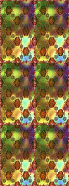 Kahverengi ve yeşil renkli çiçekler. Raster illüstrasyonu. Küçük çiçekte sevimli çiçek deseni var..