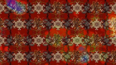 Raster düz çiçek çizim deseni. Kahverengi ve kırmızı renkte çiçekler. Tasarım hediye paketi, tebrik kartları, posterler ve afiş tasarımı.