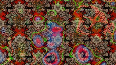 Raster illüstrasyonu. Güzel kumaş deseni. Renkli Bahar Teması eskiz kalıbı. Düz Çiçek Elementleri Tasarımı. Zentangle soyut çiçekleri. Çiçek tozu..